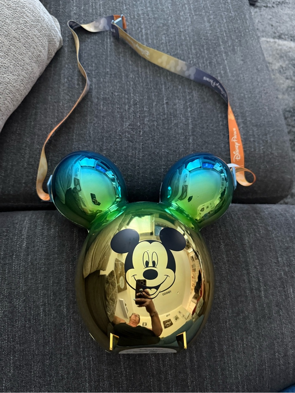 Disney Iridescent Mickey Ear Crossbody Bag - Green Blue Gold